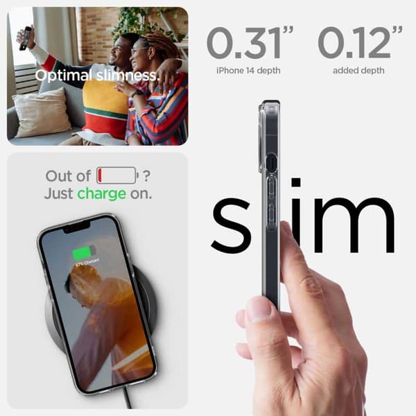 Spigen Ultra Hybrid Matte - Etui til iPhone 15 Plus / iPhone 14 Plus (Transparent Mat)