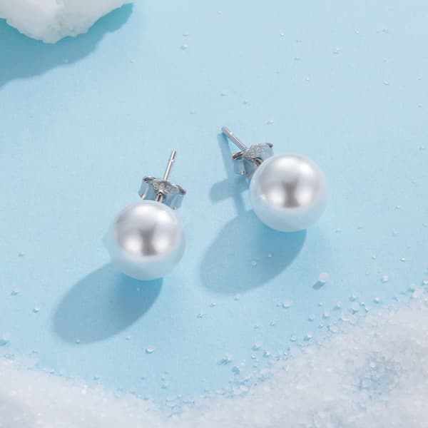 Silverpärlörhängen, storlek S, 925 silverörhängen