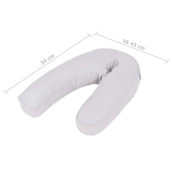 vidaXL J-formet graviditetspude, 54x(36-43) cm, grå