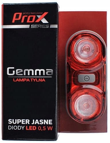 PROX GEMMA baglygte til cykel, 2x0,5W batterier