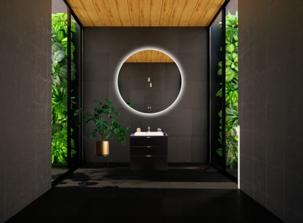 LED-lysspejl Fi 80 rund diameter med sensorisk kontakt