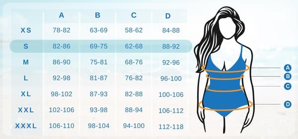 Dame badedragt, polstret, push-up, sort, guld, pin-up, M