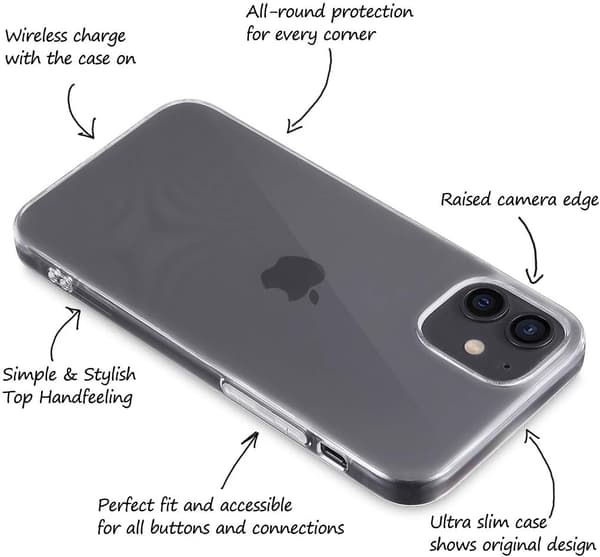 FODRAL TILL APPLE IPHONE 12 PRO MAX SILIKON TRANSPARENT BAKSIDA