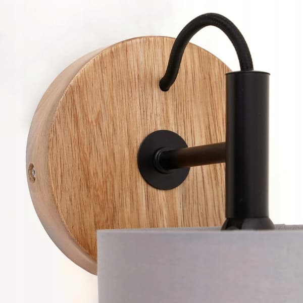Vägglampa E14 Träskärm För Vardagsrum Sovrum Hall Kontor