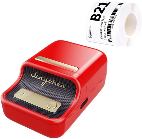 Niimbot B21S etiketprinter rød, 1200 mAh, Bluetooth