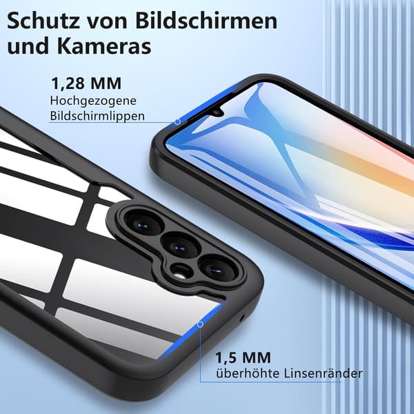 BUMPER ETUI TIL SAMSUNG GALAXY A34 SORT RAMME 360° BESKYTTELSE SM-A346B