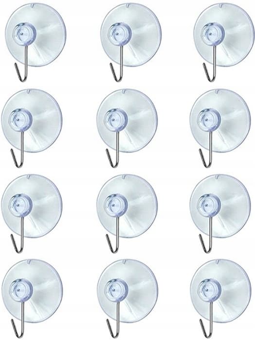 Sugkopp med krok 2,5 cm, 12-pack