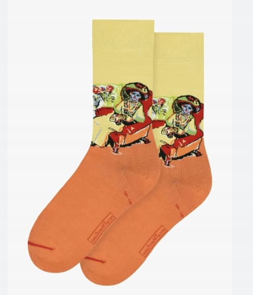 Musearta orange höga bomullsstrumpor 36-40
