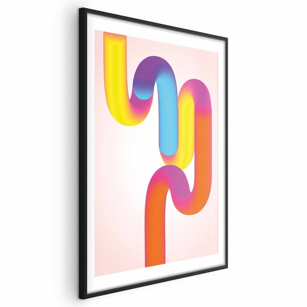 Plakat - Regnbuerør - abstrakt illustration med farverige gradienter