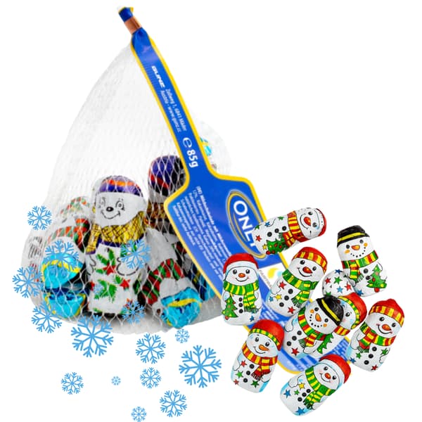Only snögubbefigurer i choklad jul 85g