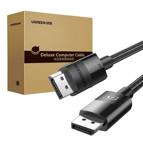 Flätad videokabel 2 x DisplayPort 1.4 hane-hane UGREEN 80393 3m