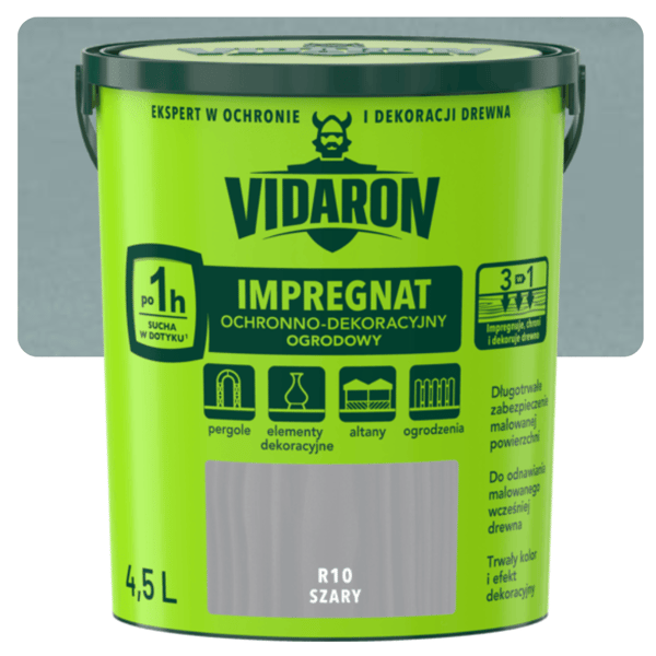 VIDARON HAVEIMPRÆGNERMIDDEL GRÅ R10 4,5L