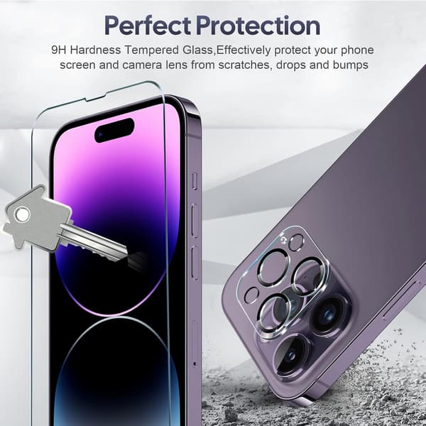 3x 9H Hærdet glas til iPhone 13 6.1 2x linse