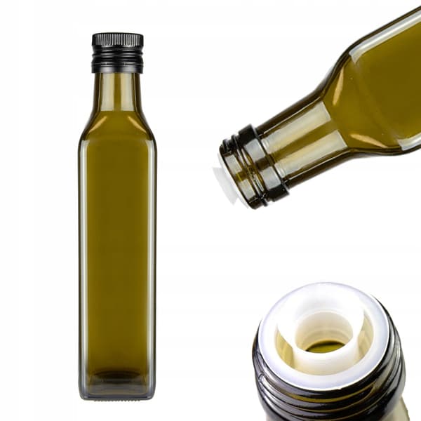 10x MARASCA 250ml flaskor med DISPENSER för olivolja