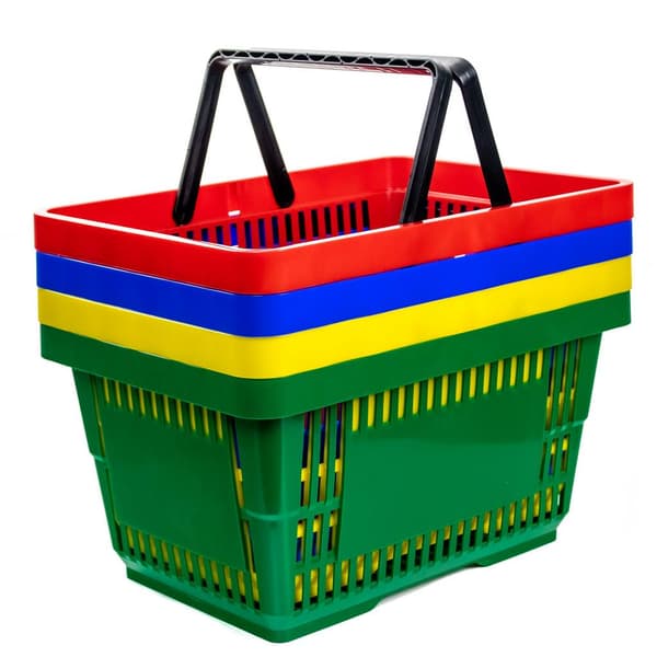 Handlekorg H-22 cm L-30 cm G-43 cm grön 10-pack