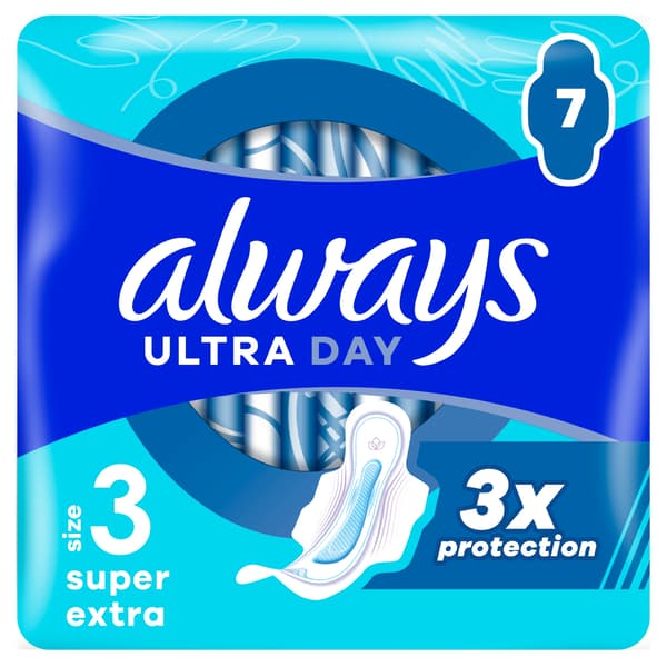 ALWAYS Ultra Day 3 Super Extra bindor med vingar 7 st