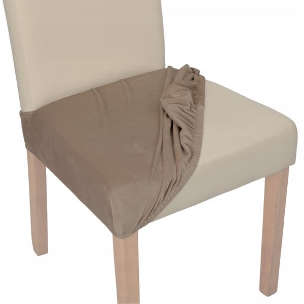 Stolöverdrag Stolsäte hög velour TESS beige