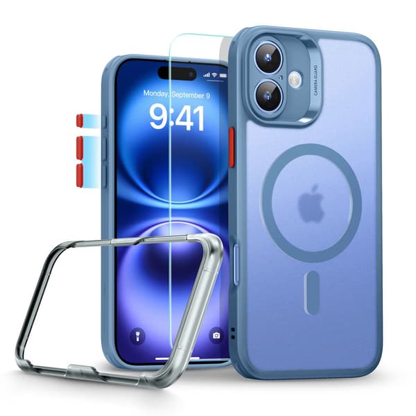 ESR CLASSIC PRO SÆT HALOLOCK MAGSAFE IPHONE 16 FROSTED BLÅ
