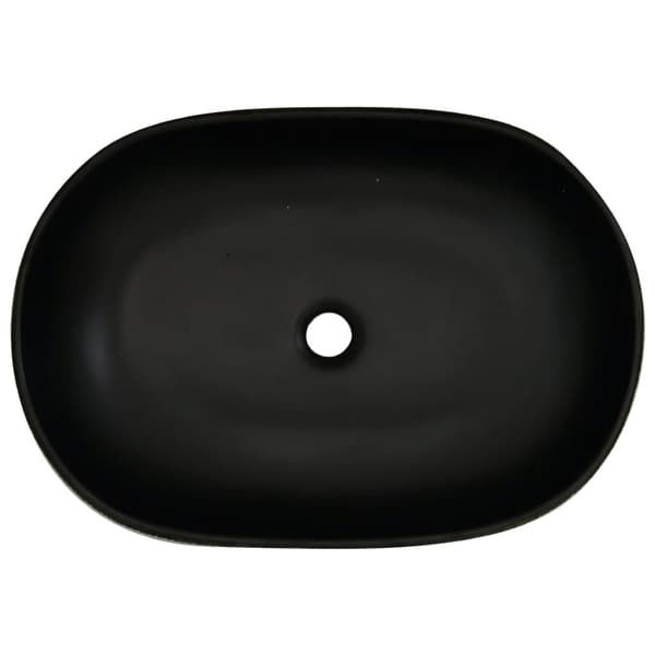 vidaXL bordvask, grå og sort, oval, 59x40x14 cm