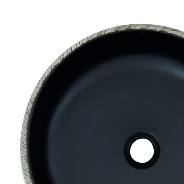 vidaXL bordvask sort og grå rund 41x14 cm