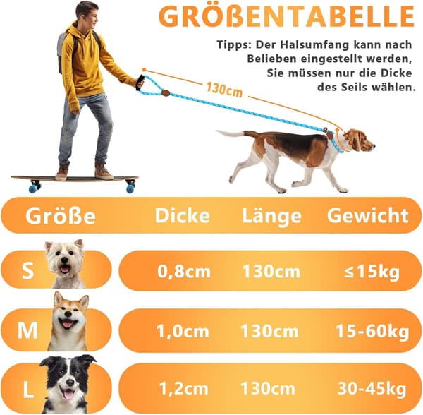 HUNDKOPPELRING BLÅ JUSTERBAR 130cm M