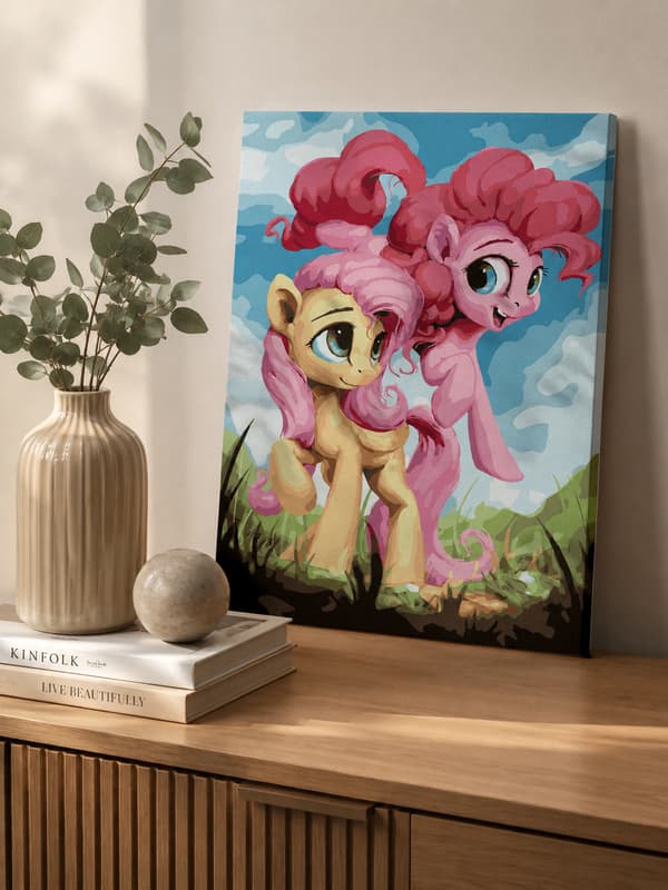 Maleri efter tal med ramme Billeder til maleri - Pony 40x50 cm