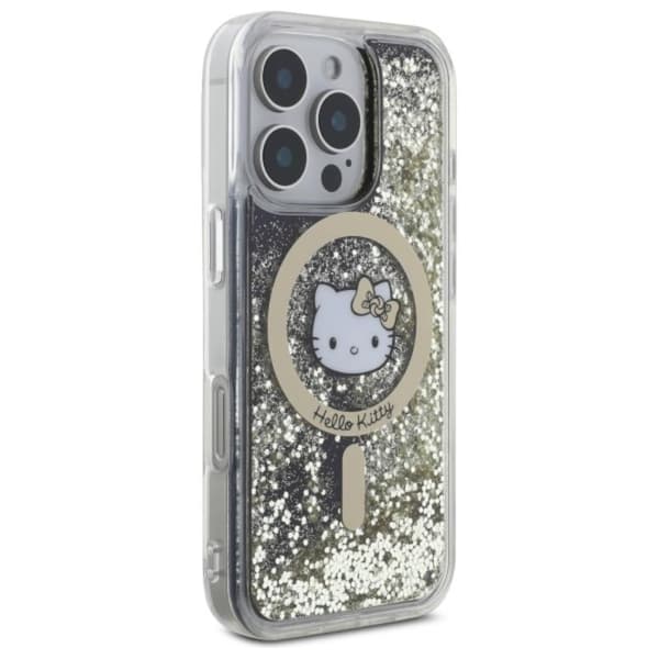 Hello Kitty Liquid Glitter Fever MagSafe - iPhone 16 Pro Max cover (sort / guld)