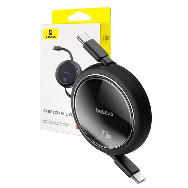 Baseus Free2Draw USB-C - USB-C -kaapeli, PD, 100W, 1m (musta)