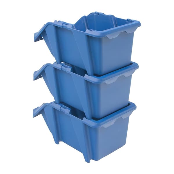 Mega-M lagerlåda plastlåda 200x300x130 mm blå 20-pack