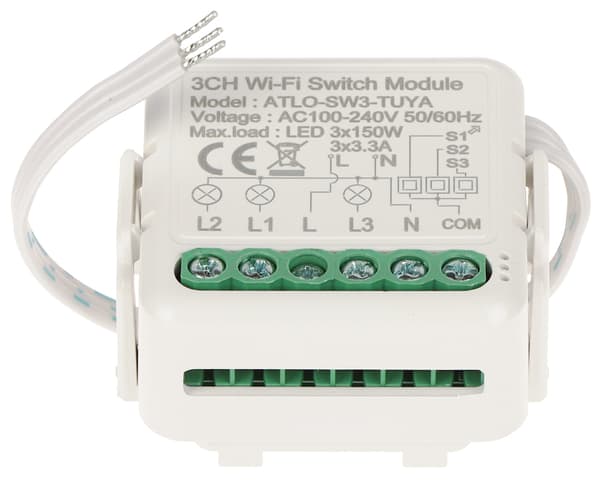 ATLO-SW3-TUYA Wi-Fi, Tuya Smart TRIPLE INTELLIGENT LED LIGHT CONTROLLER