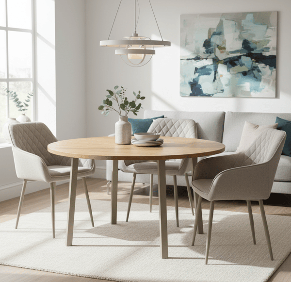 RELLO polstret lænestol, beige stof