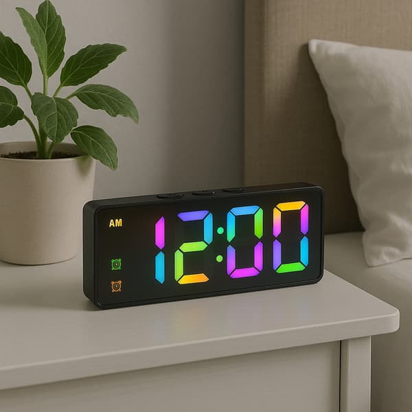 Digital RGB LED-väckarklocka - DAC8 - Svart