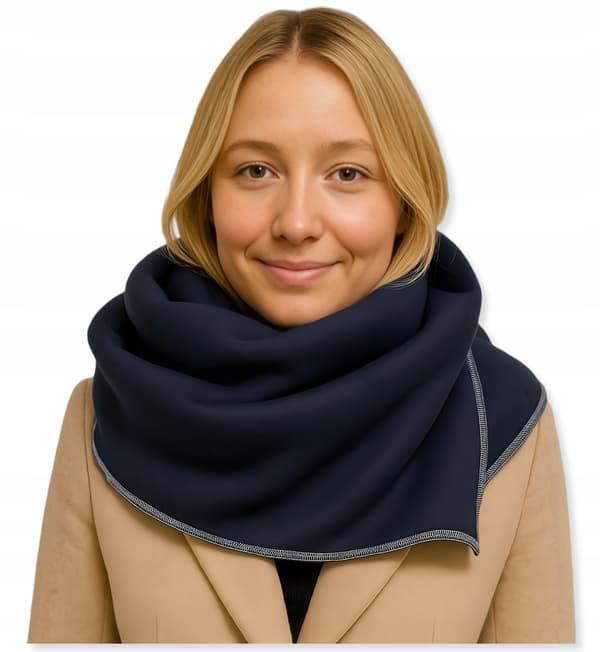 Damvinterhalsduk, varm halsduk, stor, 100 % bomull, höst/vinter, ANTRACIT