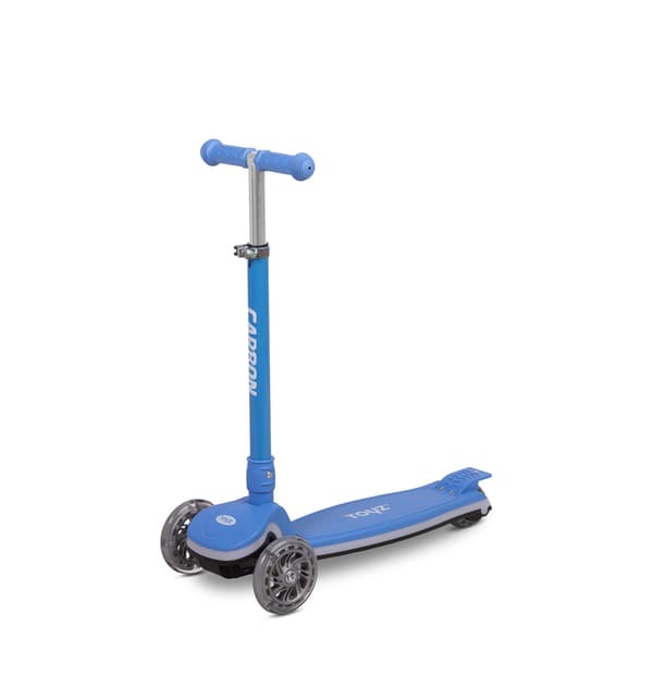 Trehjulig sparkcykel karbon ljusblå