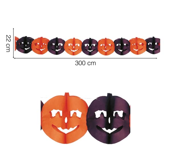 Papir Græskar Guirlande Halloween Dekoration 300c