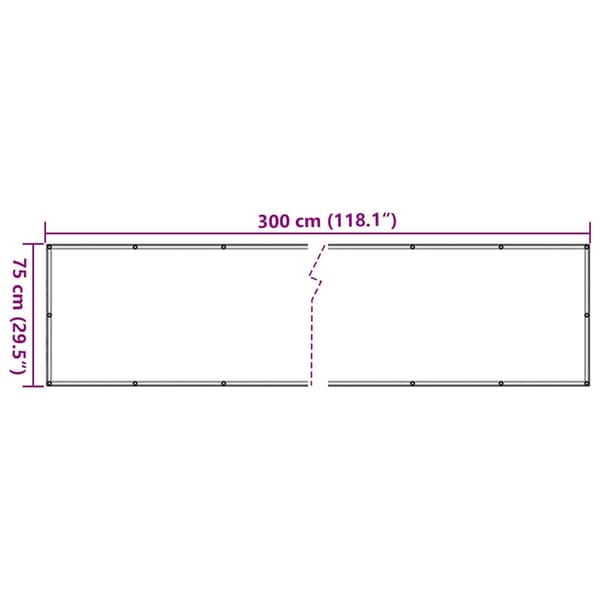 vidaXL Balkongtak, grå, 300x75 cm, PVC