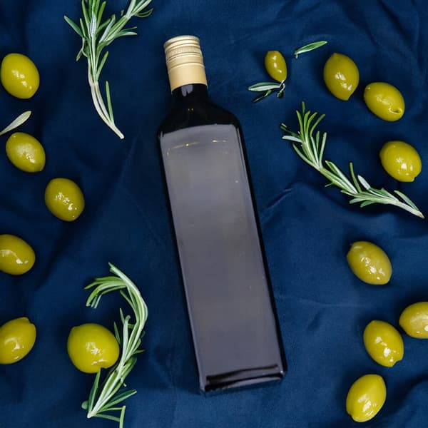 MARASCA SQUARE OLIVE -pullo 750 ml oliiviöljytinktuuroille lasipullo