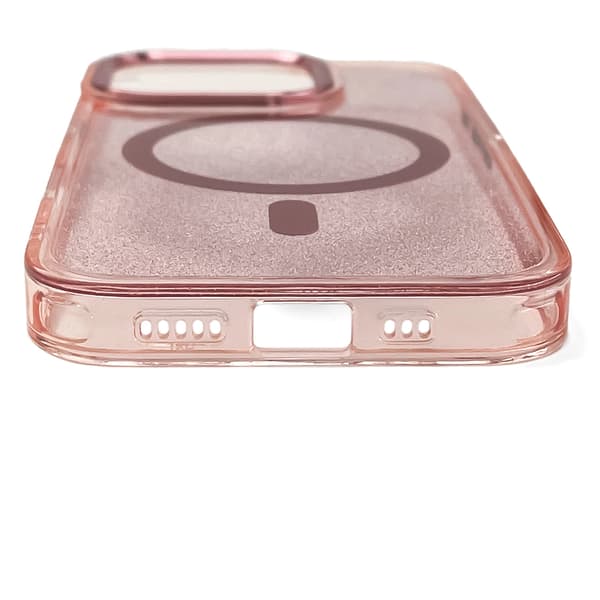 Glitteretui MagSafe til iPhone 16 Plus - Pink med Glitter