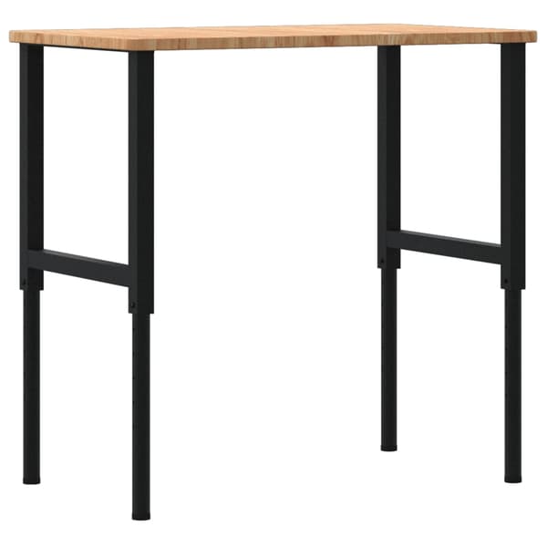 vidaXL arbejdsbord lysebrunt 100x60x(71,5-98) cm egetræ