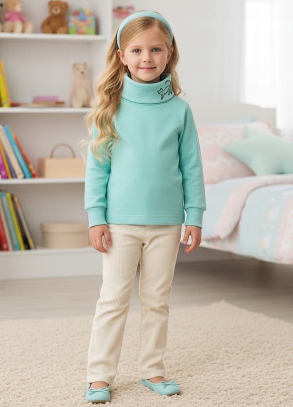 Barn TURTLENECK 134 SWEATSHIRT Barn T-SHIRT med tryck MINT