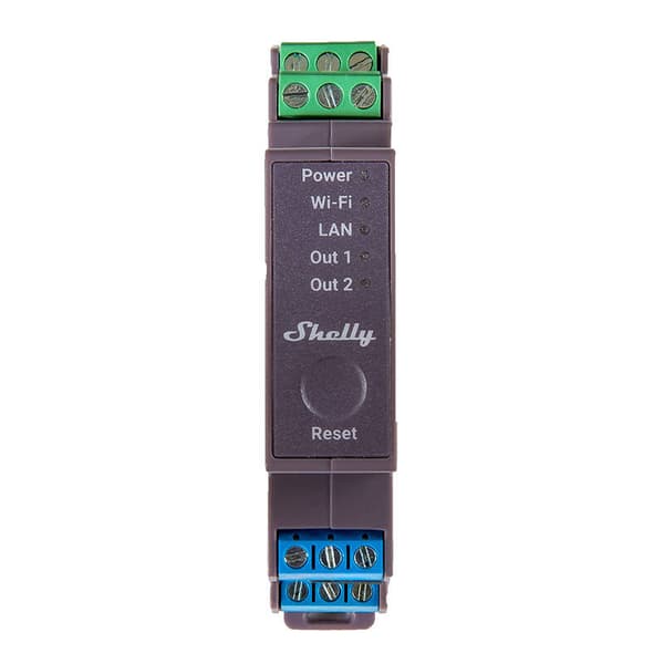 Shelly Pro 2 Dubbelkanaligt Smart Relä