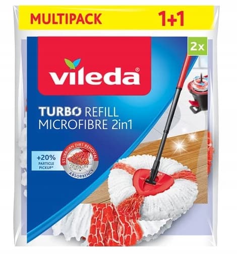 Vileda Turbo 2-i-1 spin-moppeindsats 2 stk.
