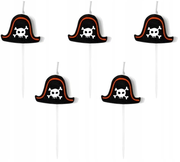 Piratfødselsdagslys, 2 cm, 5 stk.