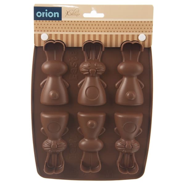 Brun silikoneform til kaninkage og praline