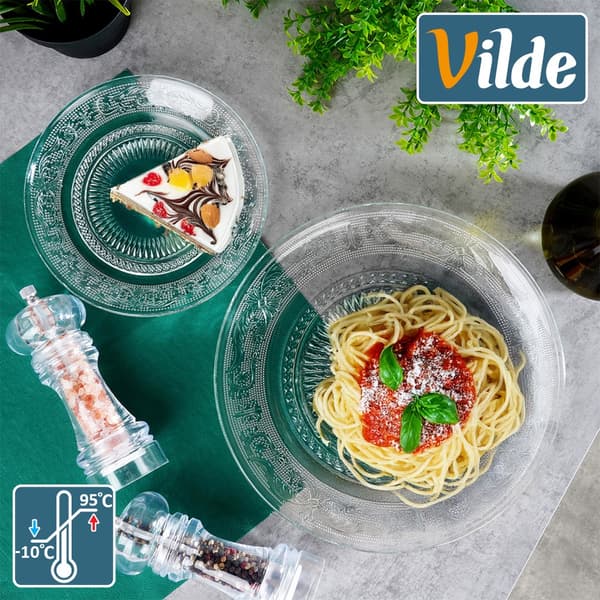 Middagstallrik grund glas serveringsfat 25 cm