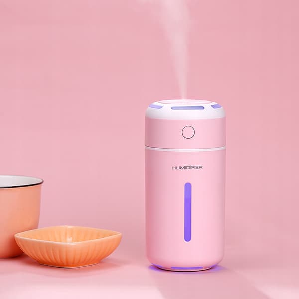 USB genopladelig luftfugter, duftoliediffuser, lyserød