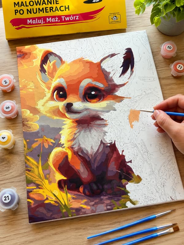 MALING EFTER TAL MED RAMME Billeder til maleri - Lille Ræv 40x50 cm
