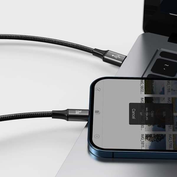 Baseus Rapid Series 3-i-1 USB-kabel, micro-USB / Lightning / USB-C, 20W, 1,5m (svart)