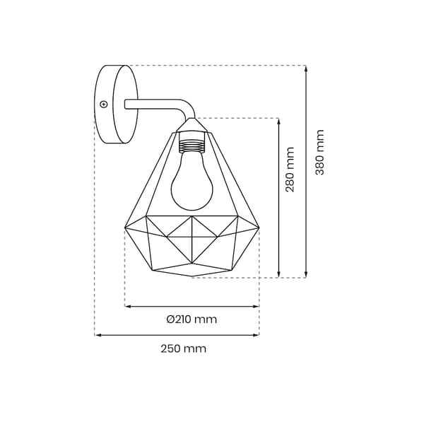 Vägglampa korg 1 E27 grå Milagro MLP7207