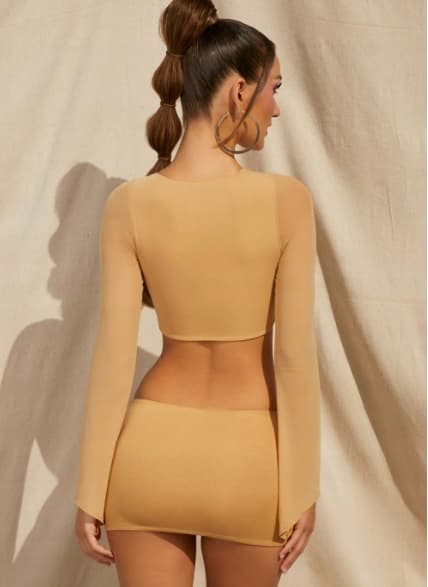 OH polly mini nederdel glat beige 40 1A1G3_A*